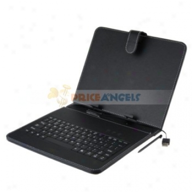 Full Protective Leather State Cover Upon Stand/keyboard For 9.7-inch Tabelt Pc(black)