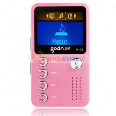 Godn H103 2gb 1.4-inch Screen Stereo Mp3 Player With Speaker(pink)