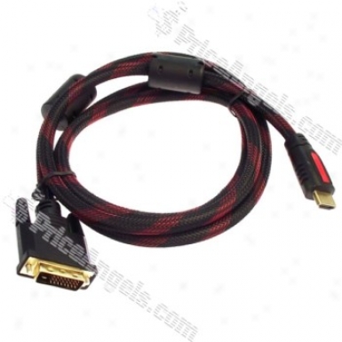 Gold Plated 1080p Dvi Male To Hdmi Male Connection Cable (1.5m Cable)