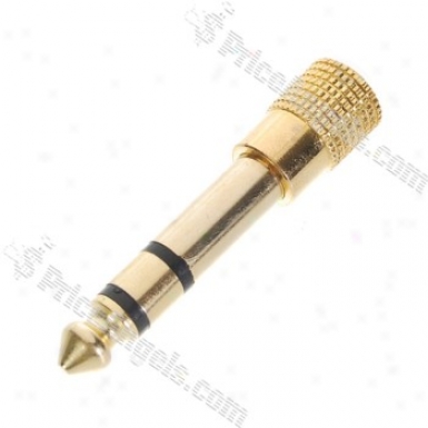 Gold Plated 6.3mm Male To 3.5mm Female Audio Connectors (2-pack)