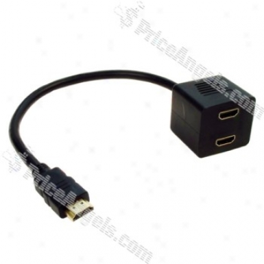 Gold Plated Hdmi 1-to-2 Male To Female Splitter Cable (30cm Cable)