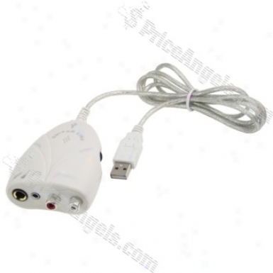 Guitar To Usb Interface Link Cable For Pc/mac Recording-white(115cm)