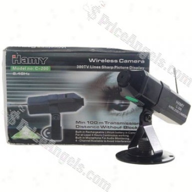 Hamy 2.4ghz 4-ch Rechargeable Mini Cmos Wireless Surveillance Security Camera - Pal (100~240v Ac)