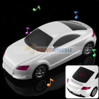 Hi-fi Desk-ornamental Car Shaped Multimedia Stereo Speaker With 3.5mm Jack For Mp3 Computer Cell Phone(white)