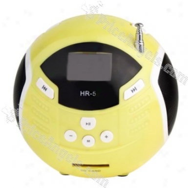 Hr-5 Cute Ball Style Rechargeable Mp3 Speaker With Fm/sd Slot-yellow