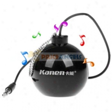 Kanen Km-80 Mini Rechargeqble Music Speaker + In-ear Earphone For Iphone - Black