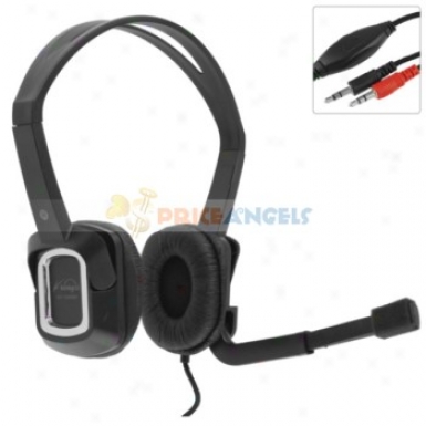 Koniycoi Kt-1500mv 3.5mm Jsck Stereo Headset Headpnone With Micropyone/volume Control For Laptop Pc(black)