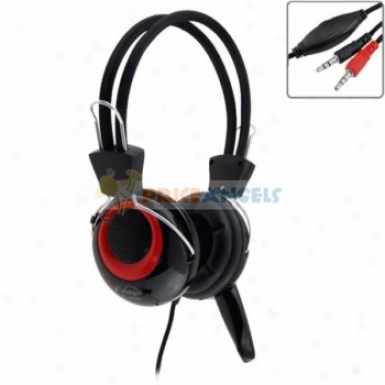 Koinycoi Kt-1800mv 3.5mm Jack Stereo Headset Headphone With Microphnoe/volume Control For Laptop Pc(black)