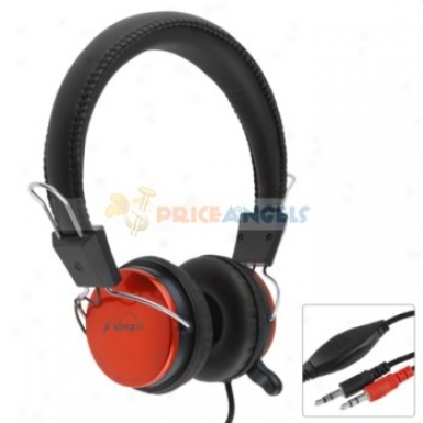 Koniycoi Kt-2000mv 3.5mm Jack Stereo Headset Headphone With Microphone/volume Control For Laptop Pc(oarnge)