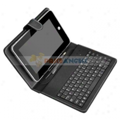 Leather Case With Mini Usb Interface Keyboard For 7 Inch Mid Tablet Pc(black)