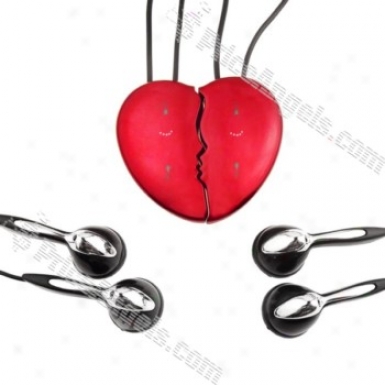 Lovers' Heart Shaped Used As Decoration Usb Mp3 Players Kit-2gb(pair/red)