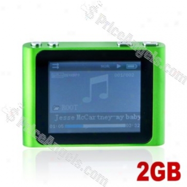Lovley 1.8-inch Lcd Screen Multifunctional Mini Digital Mp3 Mp4 Sd Card Media Player With Clip-2gb(green)