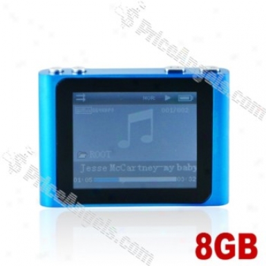 Lovley 1.8-inch Lcd Screen Multifunctional Mini Digital Mp3 Mp4 Sd Card Media Player With Clip-8gb(blue)