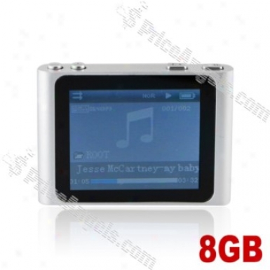 Lovley 1.8-inch Lcd Hide Multifunctional Mini Digital Mp3 Mp4 Sd Card Media Player With Clip-8gb(silver)
