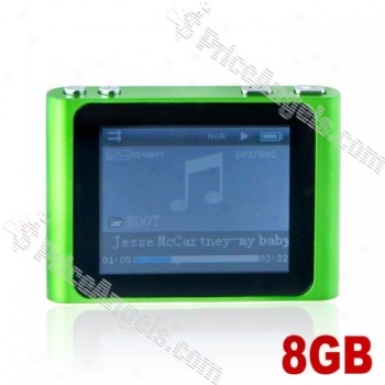 Lovley 1.8-inch Lcd Screen Multifunctional Mini Digital Mp3 Mp4 Sd Card Media Player With Clip-8gb(green)