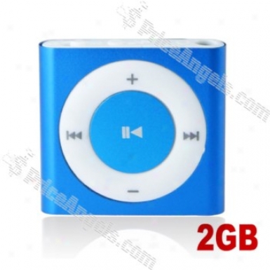 Lovley Square Shaped Screen-free Mini Digital Mp3 Palyer With Clip-2gb(blue)