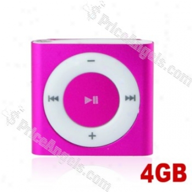 Lovley Square Shaped Screen-free Mini Dugital Mp3 Player With Clip-4gb(magenta)