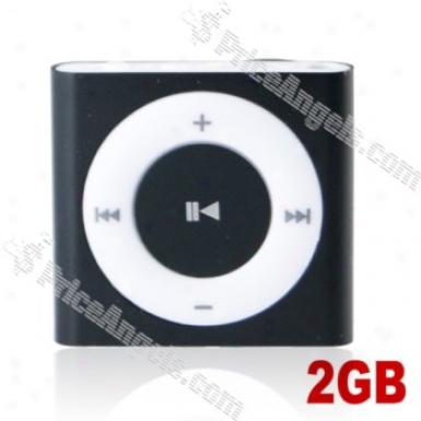 Lovley Square Shaped Screen-free Mini Digital Mp3 Player With Clip-2gb(black)