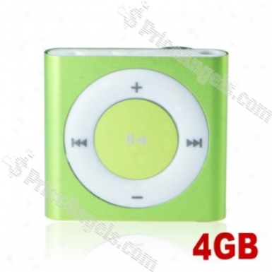 Lovley Square Shaped Screen-free Mini Digital Mp3 Gamester With Clip-4gb(green)