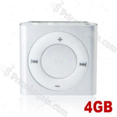 Lovley Square Shaped Screen-free Mini Digital Mp3 Player With Clip-4gbsilver)