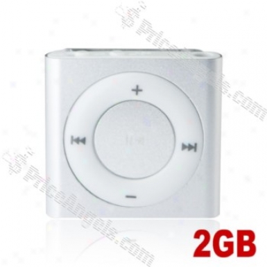 Lovley Square Shaped Screen-free Mini Digital Mp3 Player With Clip-2gb(silver)