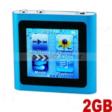 Mini 6th Generation 1.5-inch Touch Screen Usb 2gb Slim Clip Mp4 Player(blue)