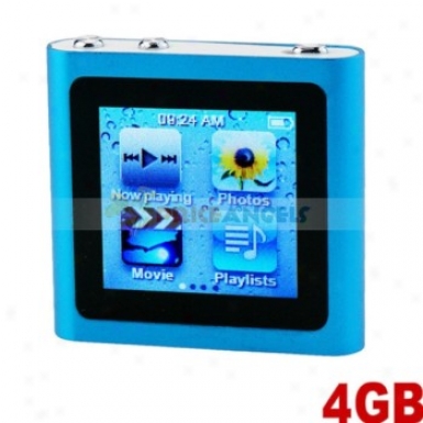 Mini 6th Generation 1.5-inch Hint Screen Usb 4gb Slim Clip Mp4 Player(blue)