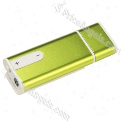 Mini Usb Flash/jump Drive Rechargeable Mp3 Player Upon Clip(2gb/green)