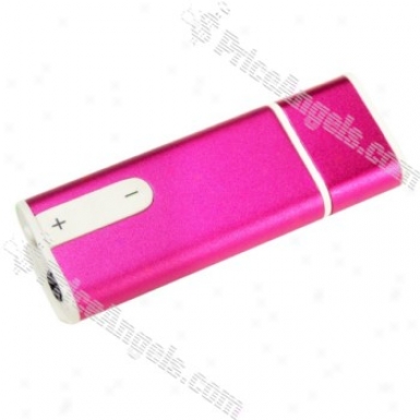 Mini Usb Flash/jump Drive Rechargeable Mp3 Player Wiht Clip(2gb/magenta)