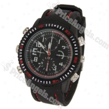 Model 78-2 Usb Rechargeable 0.3 Mp Pin-hole Spy Av Camera Disguised As Sports Wristwatch(4gb)