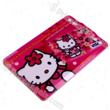 New Super Slim Usb Rechargeable Visa Credlt Card Style Mp3 Player With Built-in 4gb Memory (pink) - Kitty