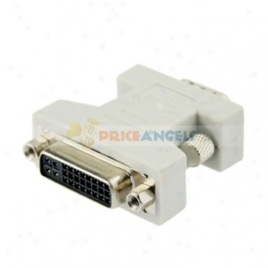 Nickel Plated Vga Male To Dvi24+5 Fejale Adapter Converter(white)
