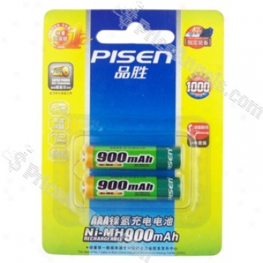 Pisen Aaa 1.2v 900mah Ni-mh Recbargable Battery(2-pack)