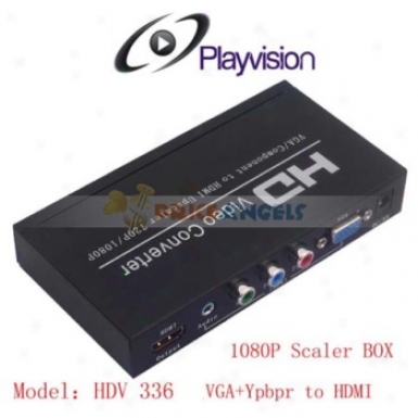 Playvision Hdv336 Vga/ypbpr To Hdmi Converter Vga+ypbpr To Hdmi 1080p Scaler Box