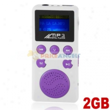 Portable 2gb Mp3 Media Player With Louder Speaker(putple)