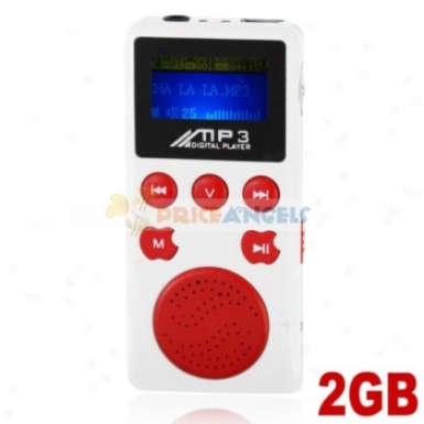 Movable 2gb Mp3 Mwdia Gamester With Louder Speaker(red)