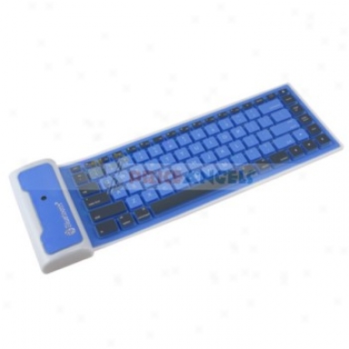 Portable Bluetooth Silicone Keyboard With Usb Cable For Ipad/iphone/computer(blue)