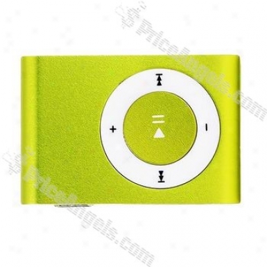 Portable Mini Usb Slim Clip Mp3 Player With Micro Sd / Tf Card Slot - Apple Green