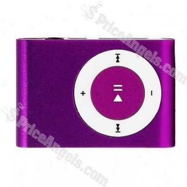Portable Mini Usb Slim Clip Mp3 Player With Micro Sd / Tf Card Slot - Purple