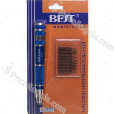 Precision Magnetic Screw Drivers 9-piece SetW ith Internal Tip Storage