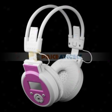 Ps-398 Lcd Display Rechargeable Hi-fi Stefeo On-ear Mp3 Earphone Headphone With Tf Card Slot(white)