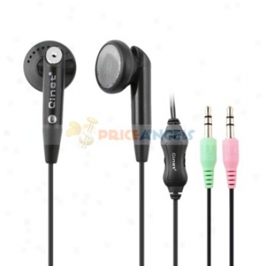 Qinet Q-904mv 3.5mm Jack Stereo Eatpiece/headset/earphone With Volume Hinder And Microphone For Computer/mp3(black)