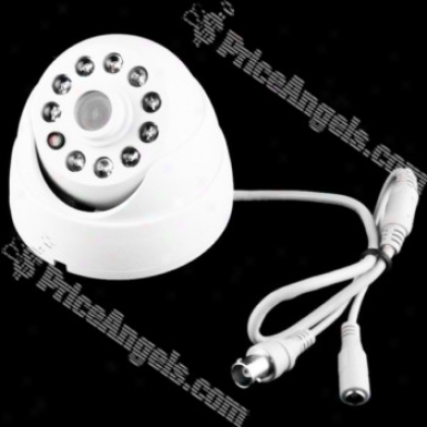 "ss-203 Triangle Stand Type 12 Led 420tvl Nitht Version 1/4"" Sharp Ir Cctv Ccd Camera-white"