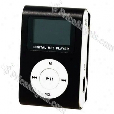 "stylish Mini Usb 0.8"" Lcd Slim Clip Mp3 Player With Micro Sd / Tf Card Slot - Black"