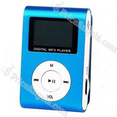 "stylish Mini Usb 0.8"" Lcd Slim Clip Mp3 Player With Micro Sd / Tf Card Slot - Blue"