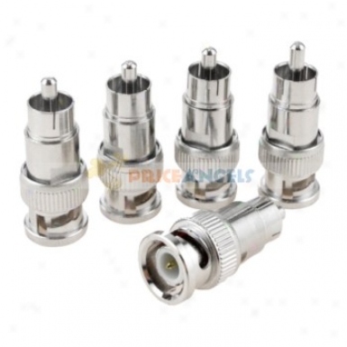 Rca Male aJck To Bnc Mape Plug Connector Adapter (5-pack)