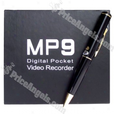 Rechargeable Digital Vga-quality Pin-hole Spy Av Camera + Usb Drive Disguised As Working Pen (4gb) - Black