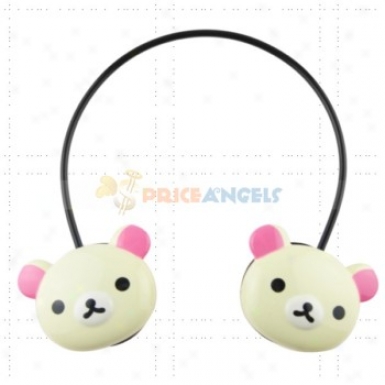 Rilakkuma Style Wireless Headset Headphone Mp3 Player With Tf Slot(beige)