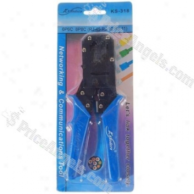 Rj11/rj45 Network And Telephone Cable Crimping Tool With Cable Stripper