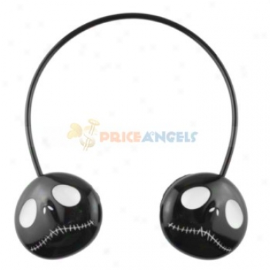 Skull Head Style Wireless Headset Headphone Mp3 Player With Tf Slot(black)